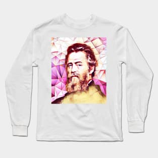 Herman Melville Pink Portrait | Herman Melville Artwork 13 Long Sleeve T-Shirt